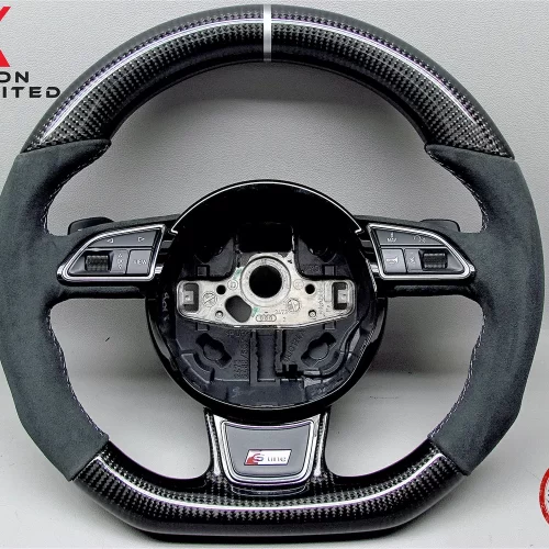 Audi RS7 RS6 C7 RS5 S5 RS4 S4 RS3 Silver Ring Alcantara Carbon Steering Wheel v.1