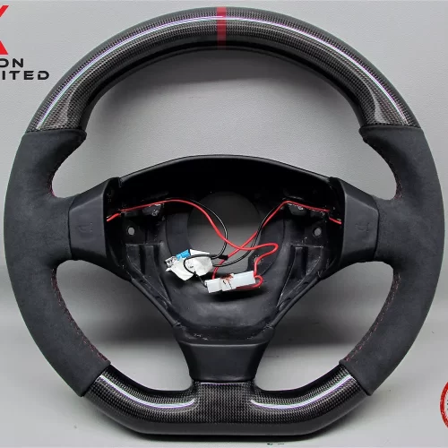 Ferrari F550 Maranello Barchetta Burgundy Ring Alcantara Gloss Finish Carbon Fiber Steering Wheel