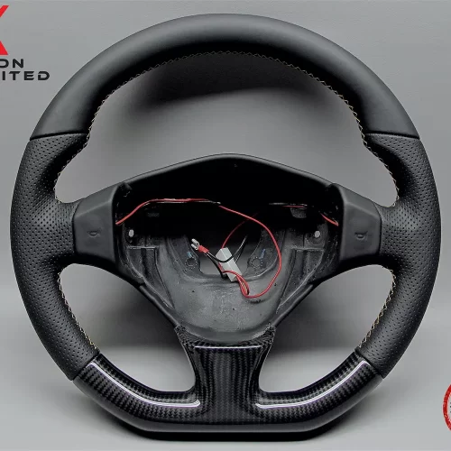 Ferrari F550 Maranello Barchetta Napa & Perforated Leather Gloss Finish Carbon Fiber Steering Wheel