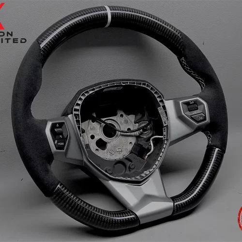 Lamborghini Aventador LP700 LP720 LP740 LP750 LP770 LP780 SVJ 63 Sian White Ring Alcantara Carbon Fiber Steering Wheel v.4