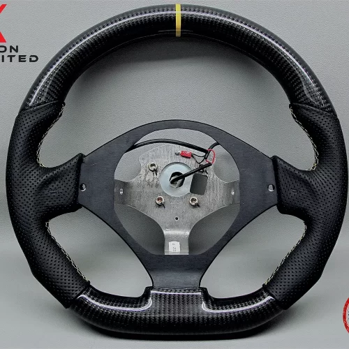 Lamborghini Murcielago LP640 LP650 LP670 LP710 Reventon Yellow Ring Perforated Leather Gloss Finish Carbon Fiber Steering Wheel v.3