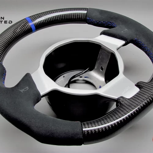 Lotus Series 3 Elise Exige Cup S Sport Navy Ring Alcantara Gloss Finish Carbon Fiber Steering Wheel v.2