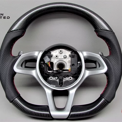 McLaren Artura 600LT 675LT 620R 570S 540C 650S Spider MP4-12C No Ring Perforated Leather Matte Satin Finish Carbon Fiber Steering Wheel v.1