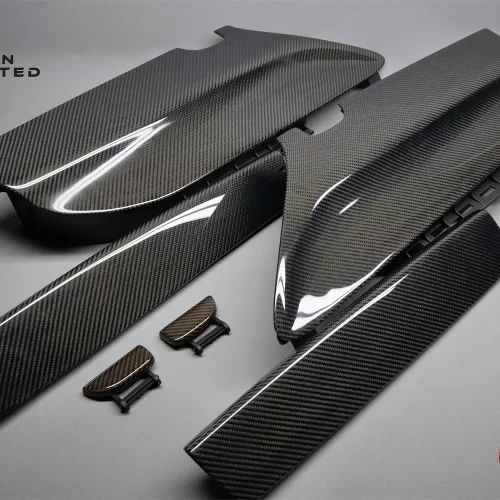 Mercedes R230 SL Class SL550 SL63 Gloss Finish Carbon Fiber Door Map Pockets