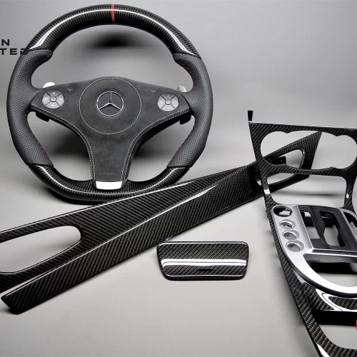 Mercedes R230 SL63 Only Gloss Finish Carbon Fiber Interior Trim Kit 2009-2012