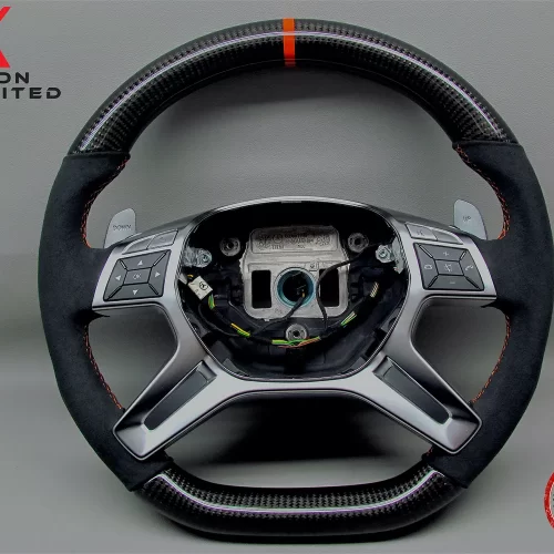 Mercedes G500 G63 G65 GL550 GL63 ML63 Red Ring Alcantara Carbon Fiber Steering Wheel v.1