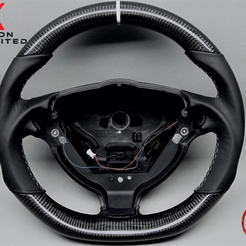 Mercedes McLaren SLR 722 White Ring Napa Leather Gloss Finish Carbon Fiber Steering Wheel