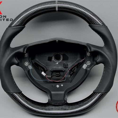 Mercedes McLaren SLR 722 Dark Gray Ring Napa Leather Gloss Finish Carbon Fiber Steering Wheel