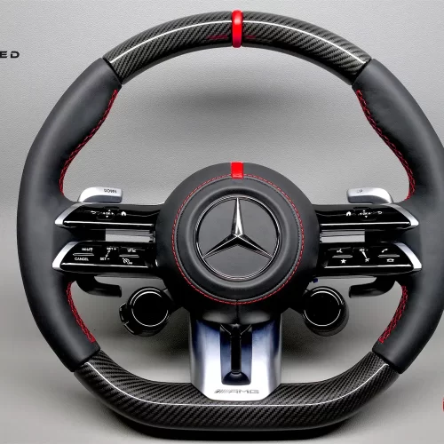 Mercedes W223 S63 R232 SL63 EQS EQE AMG GT 63s W213 E63s Final Edition W206 C63 Red Ring Napa Leather Carbon Fiber Heated & Distronic Plus Steering Wheel v.1