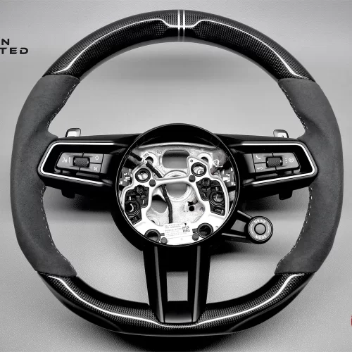 Porsche 911 992.2 Carrera Targa Turbo GT3 Touring Dakar S/T 2019 – 2024 Double Silver Ring Alcantara Gloss Finish Carbon Steering Wheel v.2