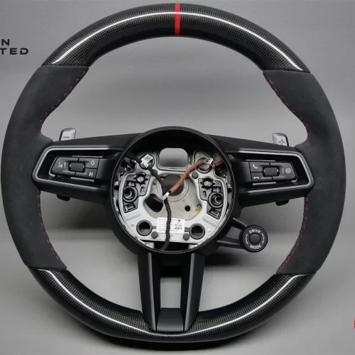 Porsche 911 992.2 Carrera Targa Turbo GT3 Touring Dakar S/T 2019–2024 Red Ring Alcantara Gloss Finish Carbon Steering Wheel v.3