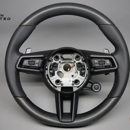 Porsche Cayenne GT Coupe & All Variants 2023 – Present No Ring Napa Leather Matte Satin Finish Carbon Steering Wheel v.3