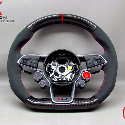 Audi R8 4S TTR TTRS 8S Tango Red Ring Alcantara Carbon Fiber Steering Wheel v.2