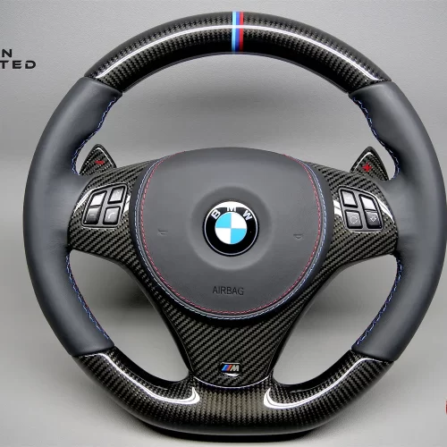 BMW E90 M3 E92 M3 Coupe E93 M3 Convertible M Ring Napa Leather Gloss Finish Carbon Fiber Steering Wheel