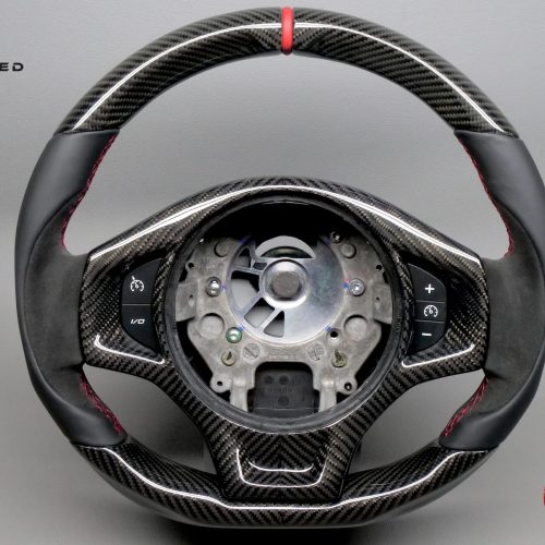 Lotus Evora S 400 GT410 Sport GT430 Red Ring Napa Leather & Alcantara Gloss Finish Carbon Fiber Steering Wheel