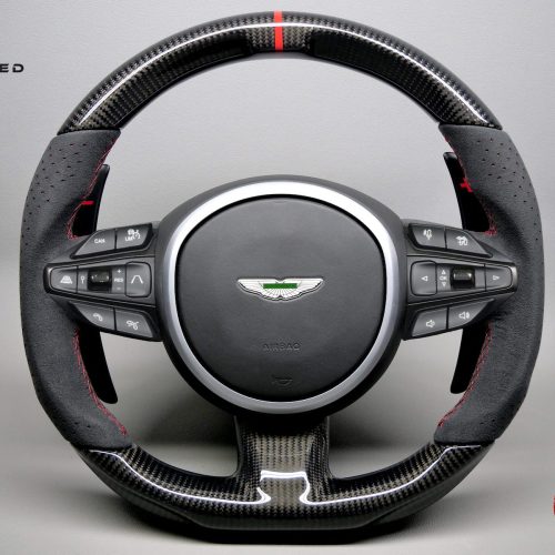 Aston Martin DBX707 DBX Red Ring Napa Leather Gloss Finish Carbon Fiber Steering Wheel v.2.1