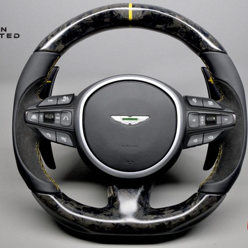 Aston Martin DBX707 DBX Various Color Ring & Stitching Options Napa Leather & Alcantara Satin Finish Forged Carbon Fiber Steering Wheel v.2.2