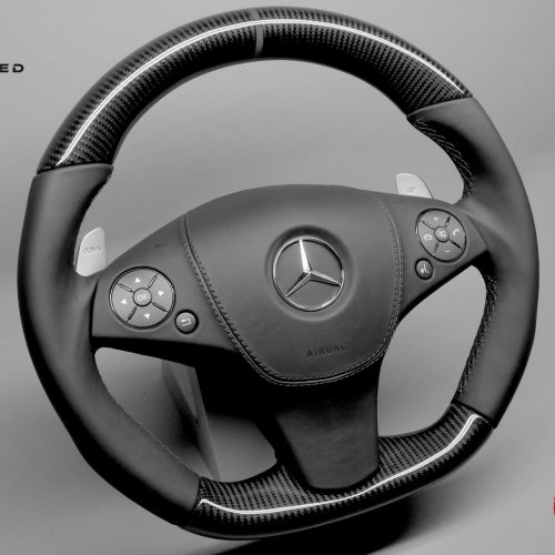 Mercedes W204 C63 AMG 2008-2011 Dark Gray Ring Napa Leather Carbon Fiber Steering Wheel